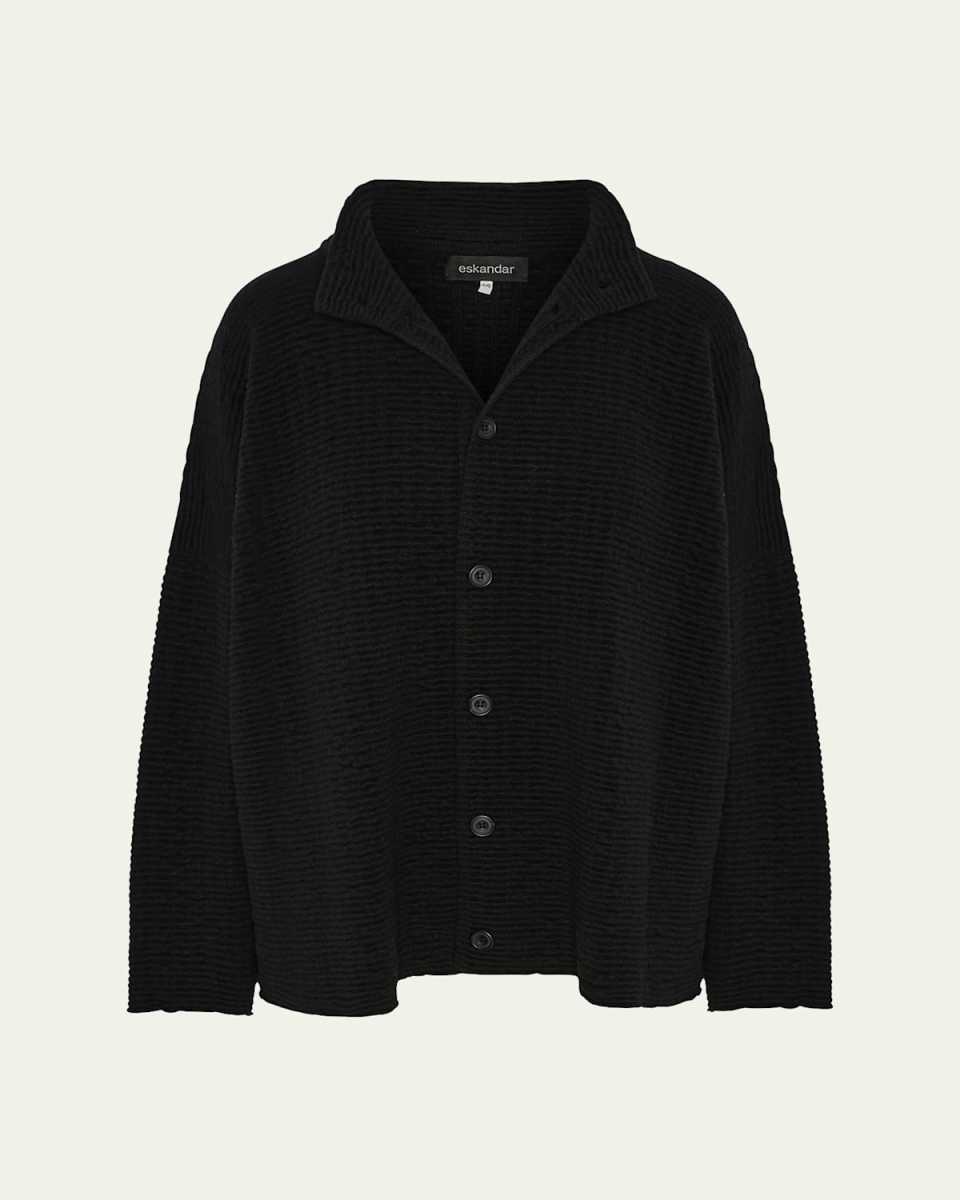 3/4 Width High-Neck Cardigan (Mid Length)